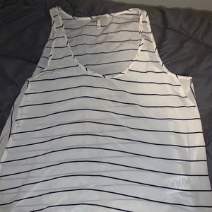 striped white joie tank top